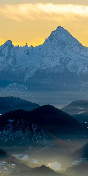 Mountain Range, Scenic Landscape, Sunrise, Mountain Peak 5K Wallpaper Background