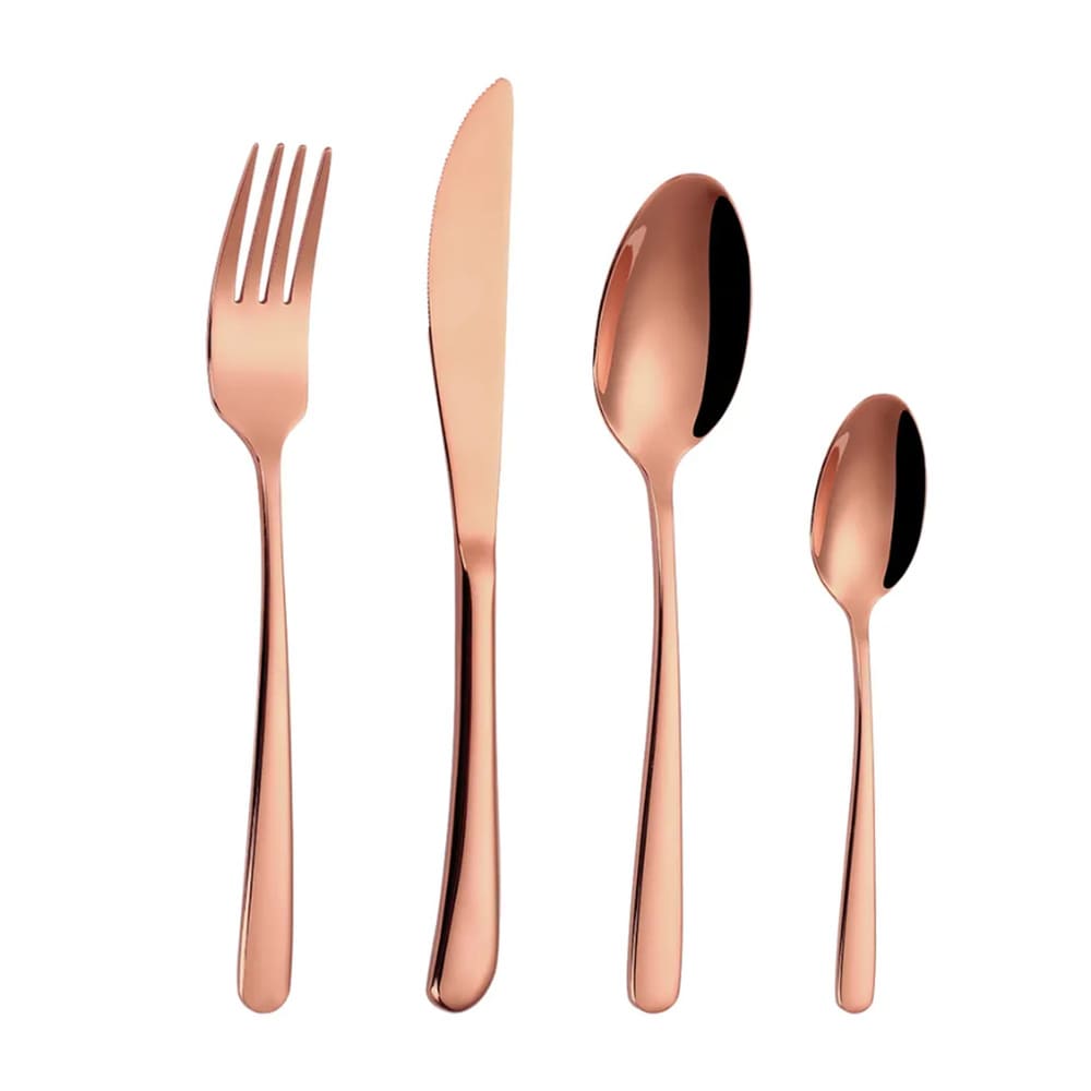Set de cubiertos de acero inoxidable Kasablanka™ color cobre, 16 piezas