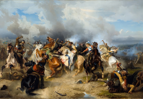 Death of King Gustav II Adolf of Sweden at the Battle of Lützen 1855