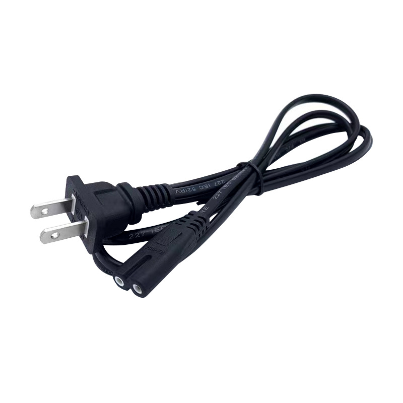 Power cable with flat plug, PVC jacket
