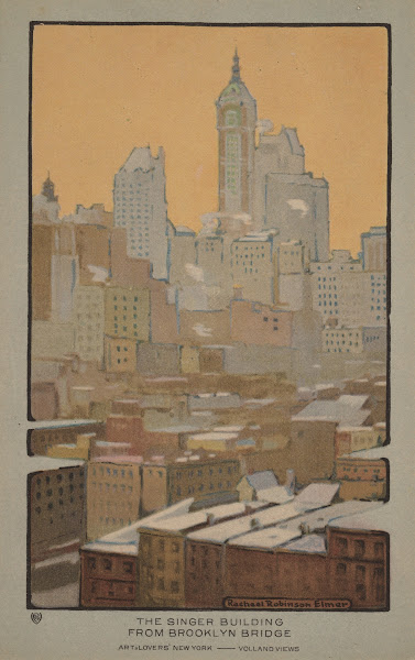 The Singer Building from Brooklyn Bridge 1914