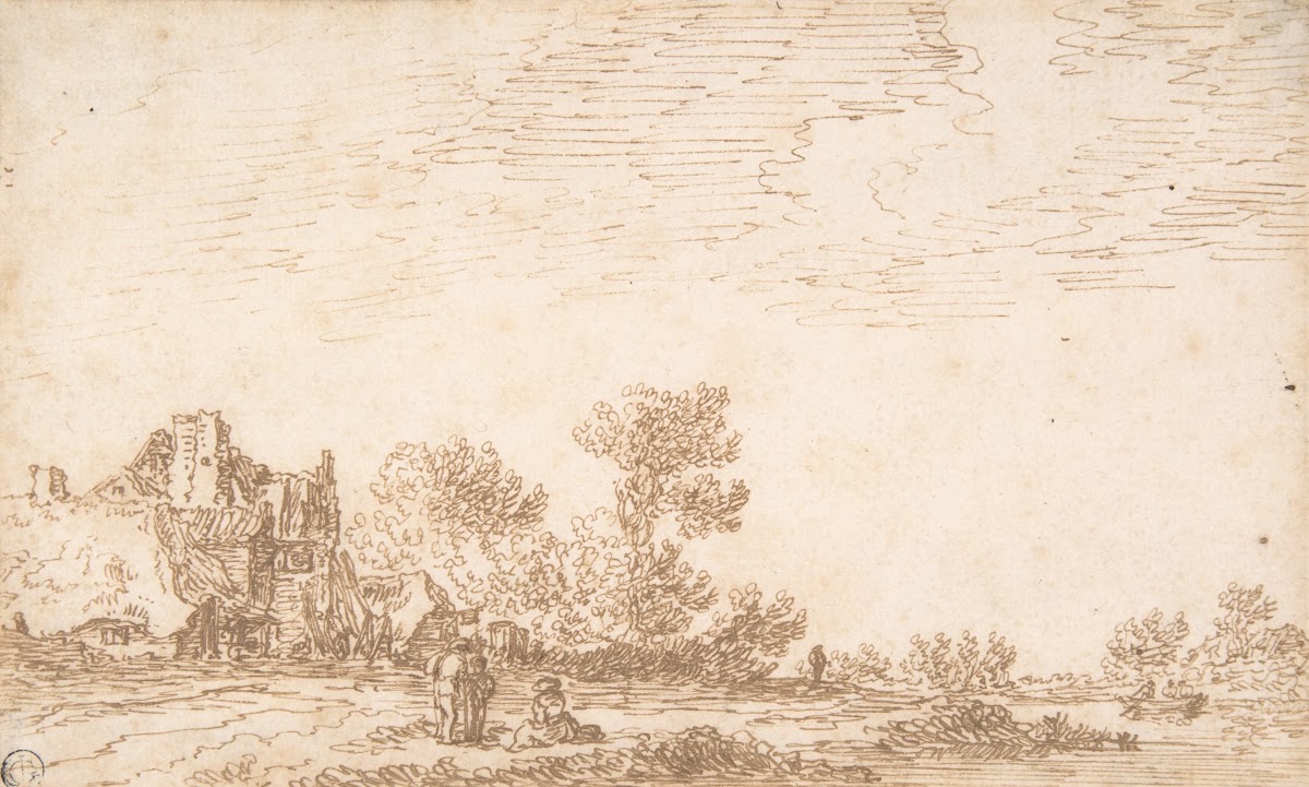 Landscape with River and Three Figures early 17thmid 17th century