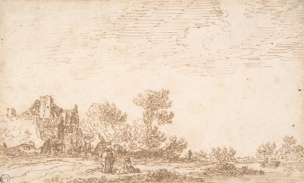 Landscape with River and Three Figures early 17thmid 17th century