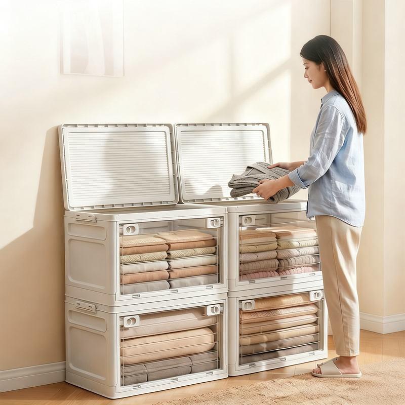 Transparente faltbare Aufbewahrungsbox mit Deckel