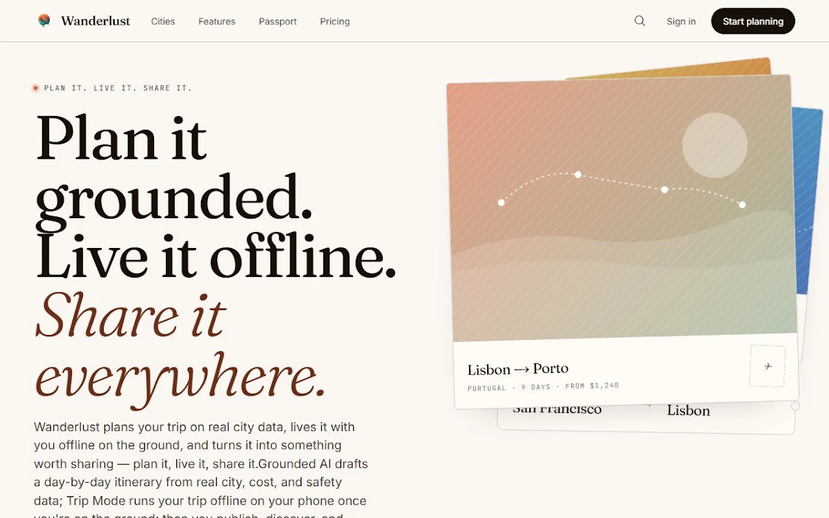 Captura de Wanderlust Browser Extension V2
