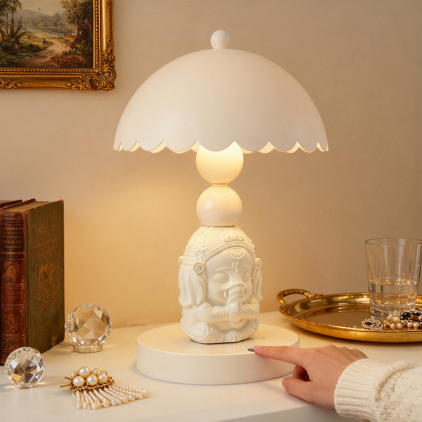 White 3D Elephant Table Lamp for Children