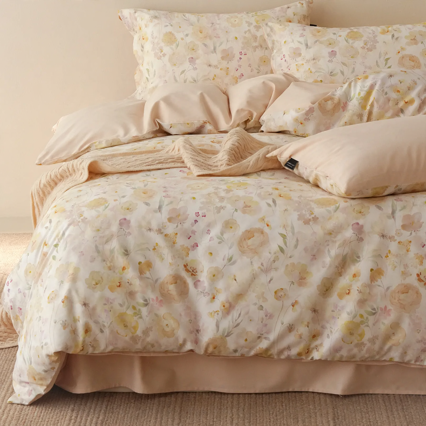 Fluffy Bedding Set, 4-piece, Autumn/Winter, Floral Pattern