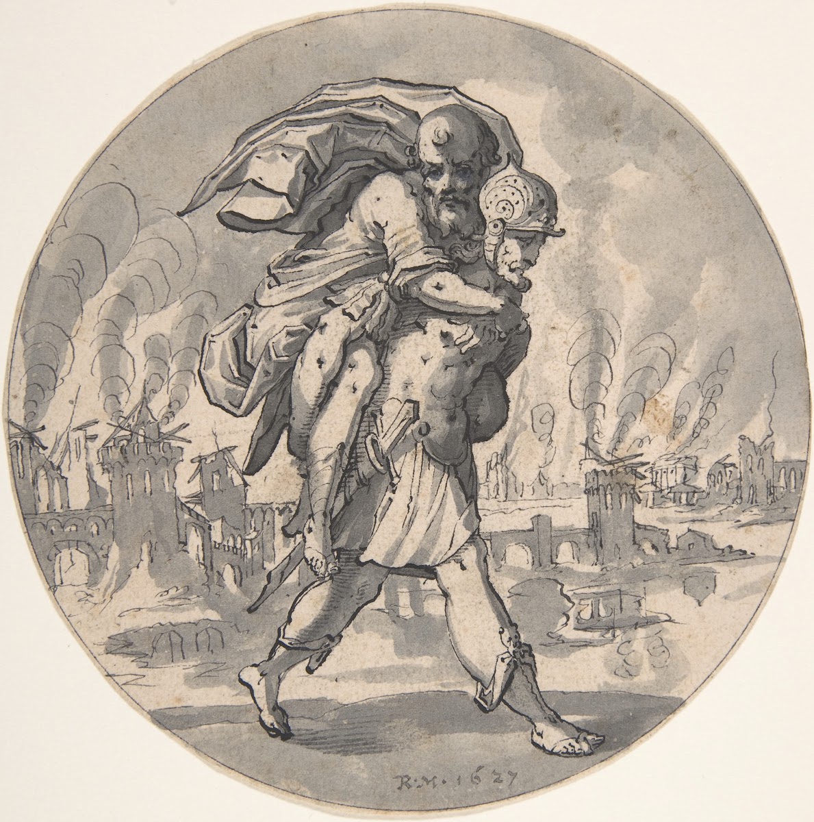 Aeneas Rescues his Father from Burning Troy 1627