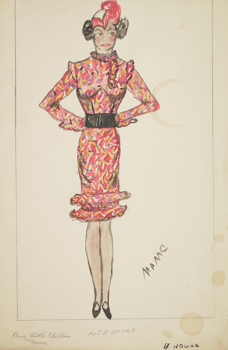 Run Little Chillun Sulami Pink pinafore over pink plaid dress 1934 1943