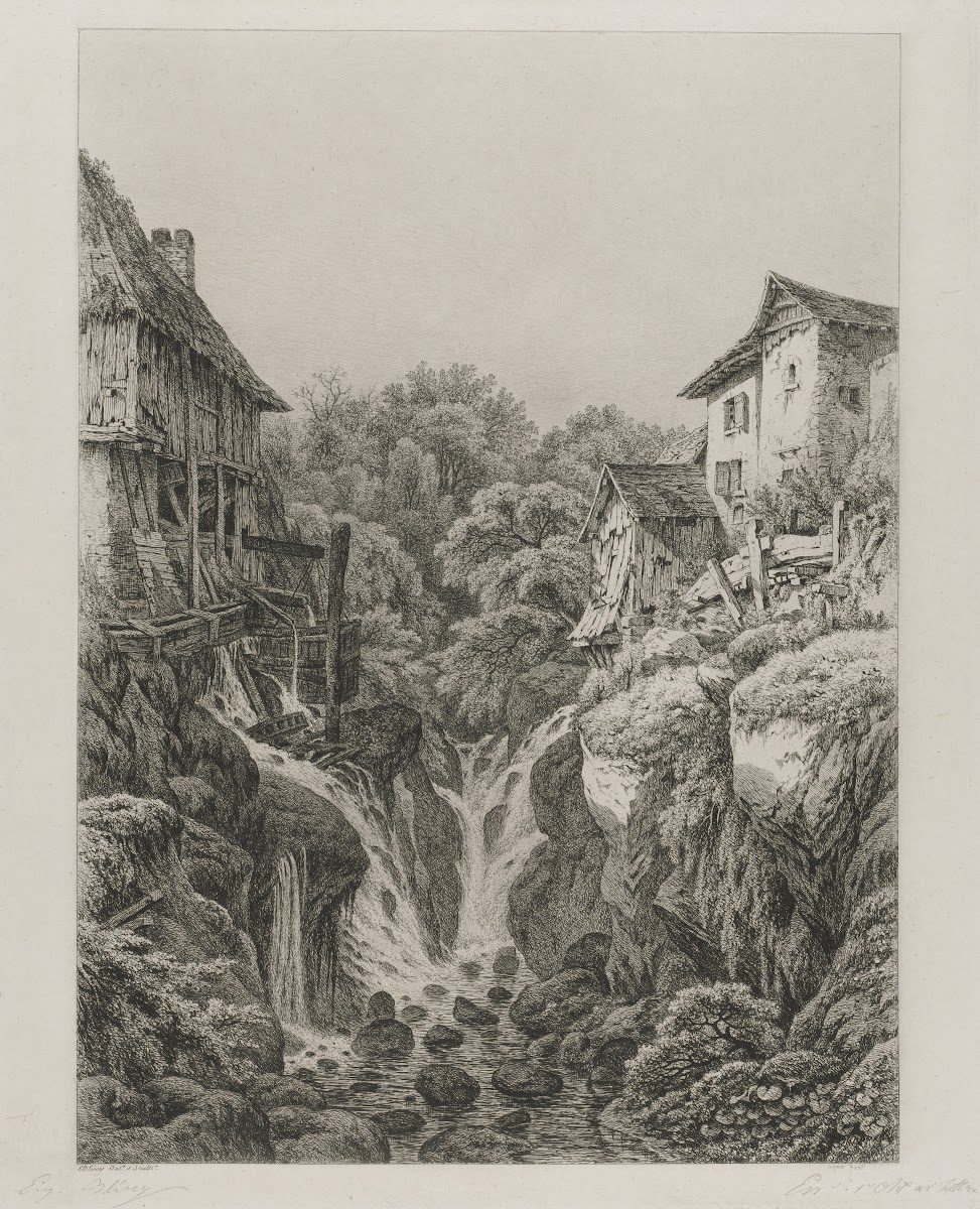 The Mill and Waterfall of Grésy near Aix les Bains 1856