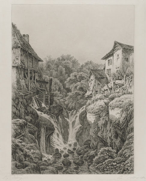 The Mill and Waterfall of Grésy near Aix les Bains 1856