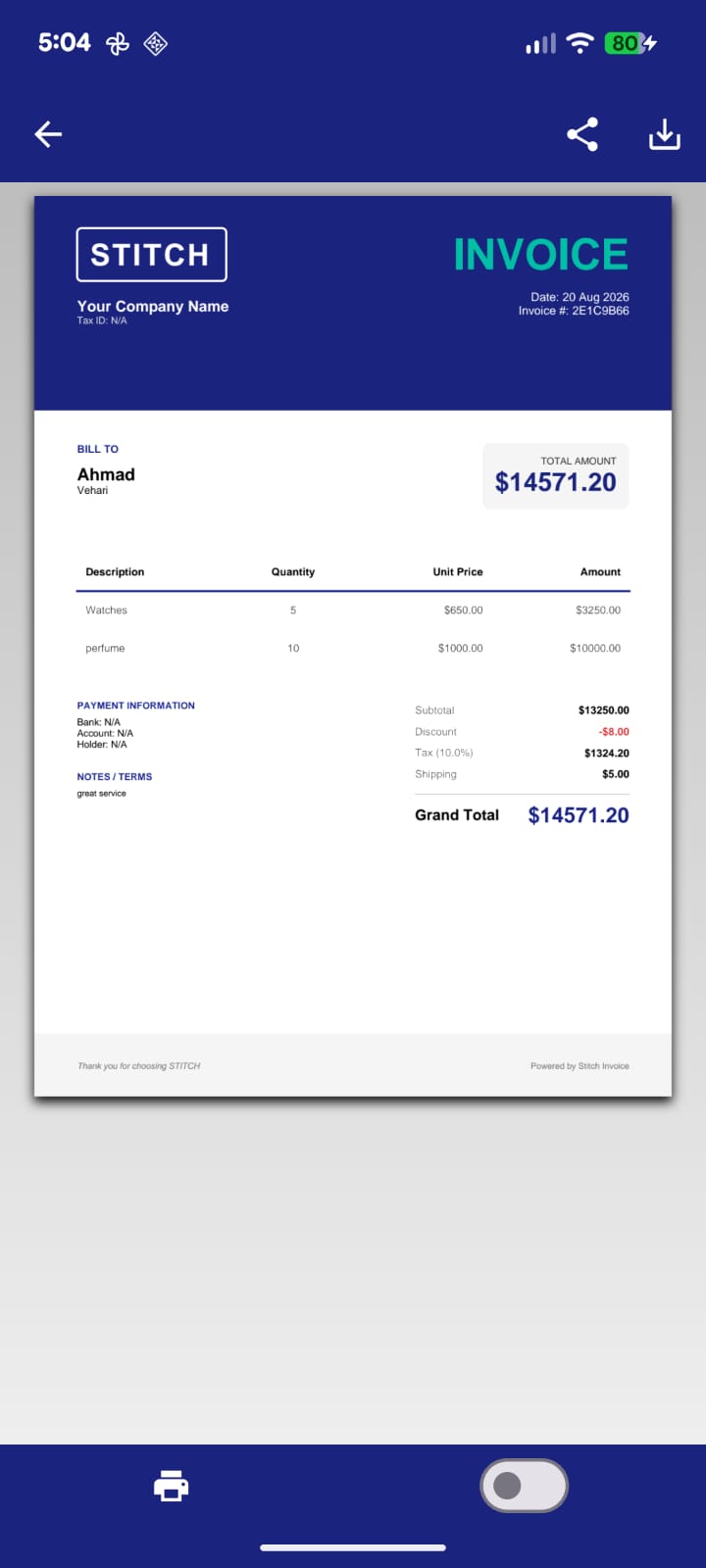 Invoice generator