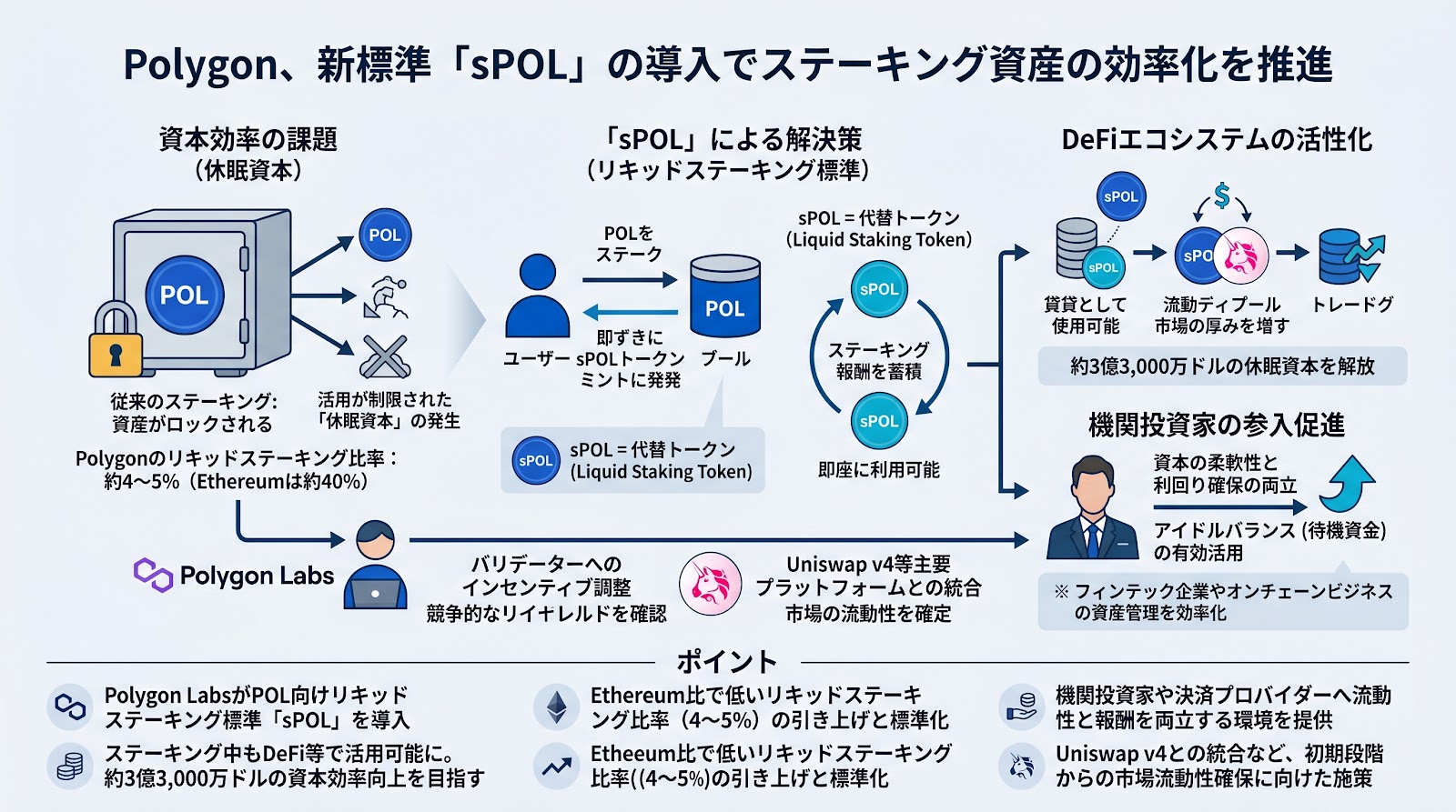 Polygon、新標準「sPOL」の導入でステーキング資産の効率化を推進