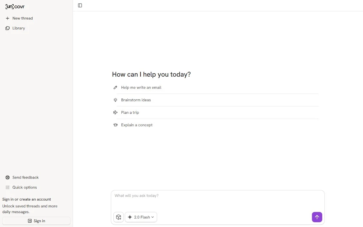 Captura de uncovr â€¢ your AI search companion