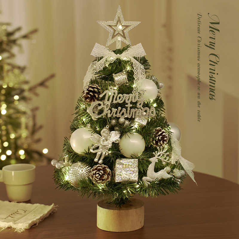 Mini-Weihnachtsbaum aus PVC mit Holzsockel