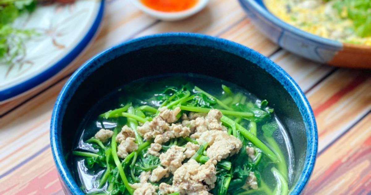 Canh Xà Lách Xoong Nấu Thịt Heo