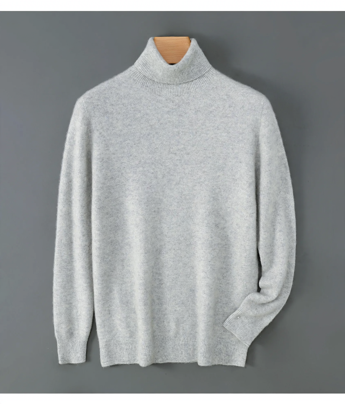 Men's Wool Sweater, Turtleneck, Loose Fit