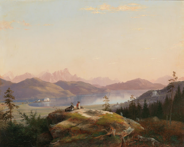 A view of Lake Wörthersee with Maria Loretto and Freyenthurn Castle