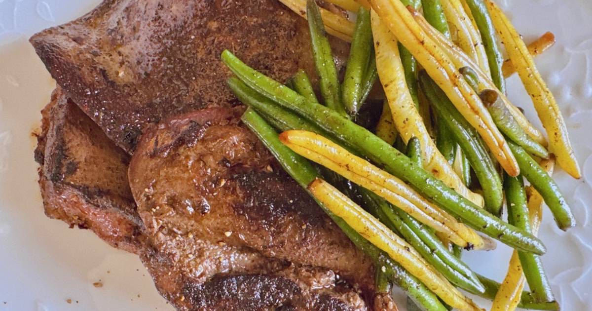 Foie de Porc Poêlée au Beurre Salé & Haricots Verts, Haricots Beurre