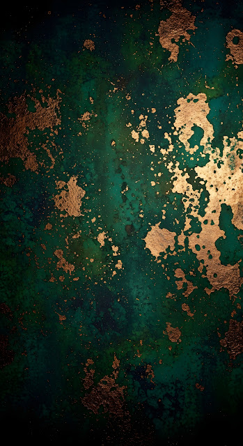 Dark Teal and Bronze Abstract Metallic Texture Art - Free mobile Wallpaper
