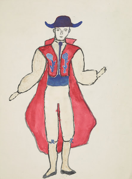 Circus Burton Lancaster  Nicholas Luccia red vest cape with blue cummerbund and