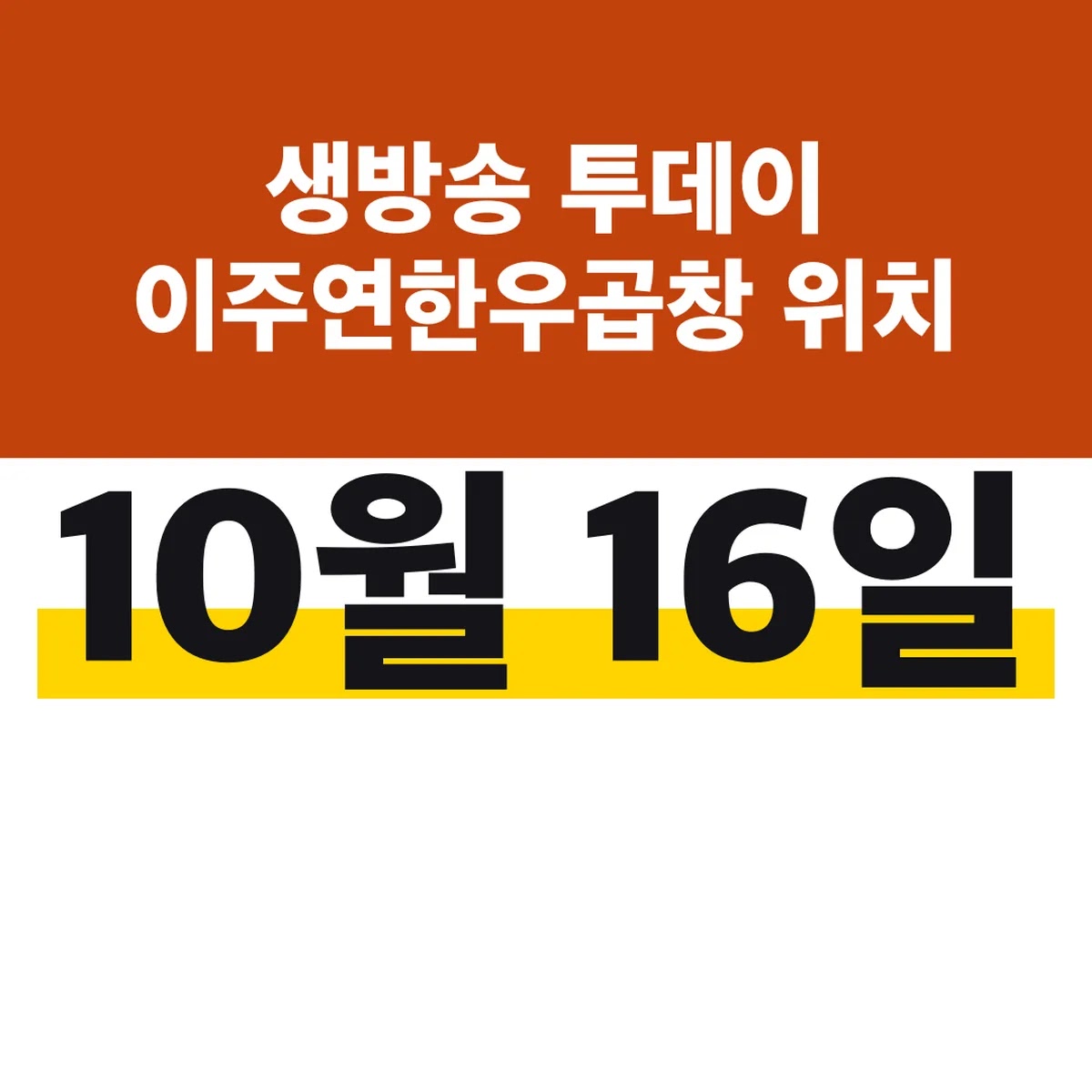 생방송 투데이 이주연한우곱창 위치 10월 16일 방송
