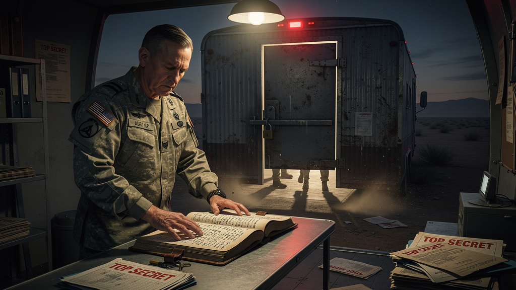 The Base Ledger Marked Miller Erased While The Perimeter Spotlights Blotted Out Our Only Exit