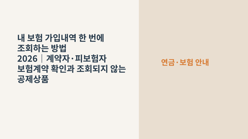 여러 보험회사의 가입계약을 한 번에 확인하는 보험 가입내역 조회 안내