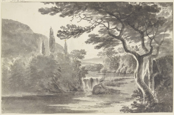 Waldlandschaft mit Wasserfall