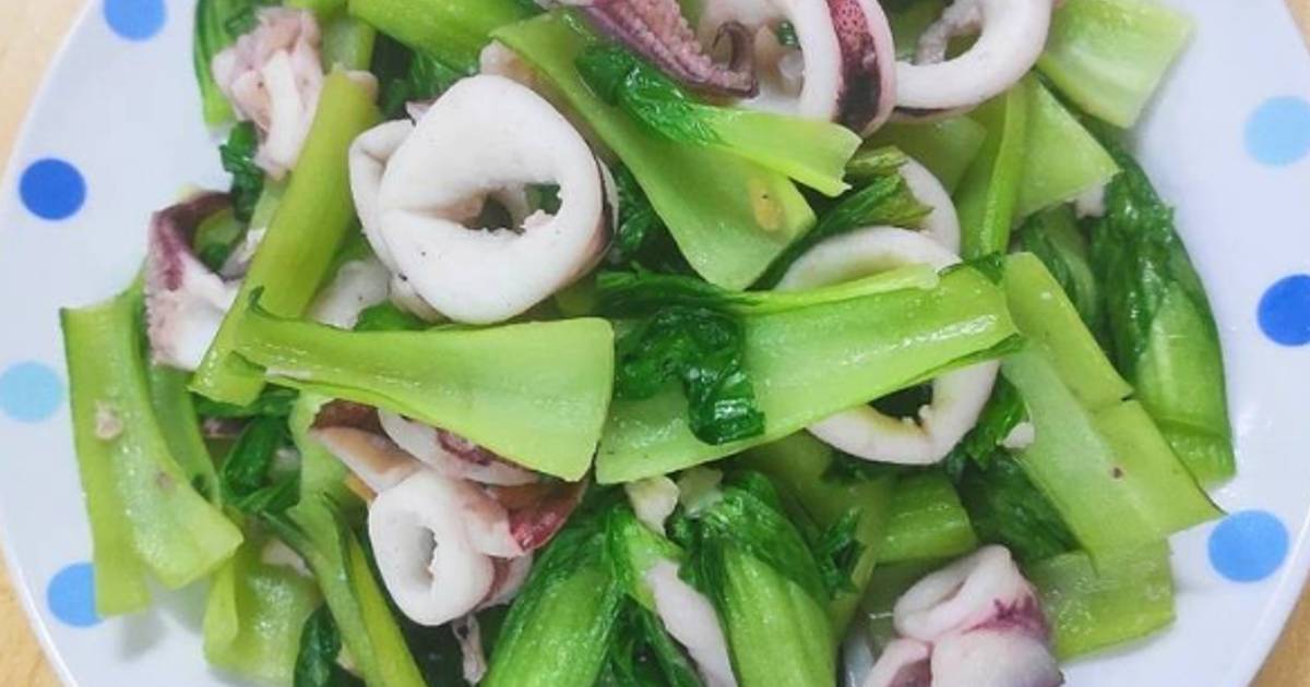 Mực xào cải