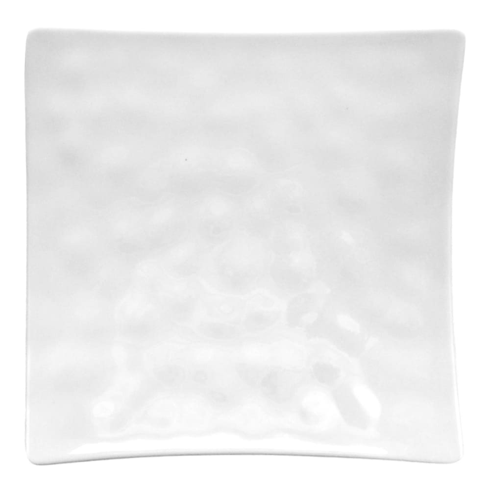 Plato cuadrado texturizado de melamina Travessa™ 18 cm color blanco diamante
