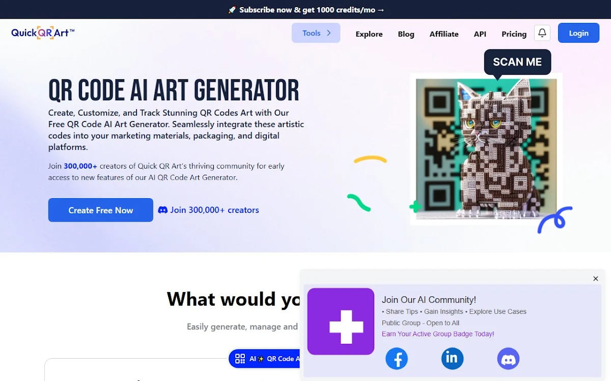 Captura de QR Code AI Art Generator