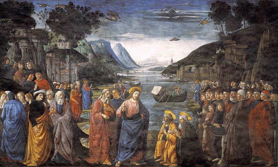 Bích họa 'Chúa Kitô Triệu Tập Mười Hai Tông Đồ' của Domenico Ghirlandaio tại Nhà nguyện Sistine, biểu tượng của Dân Thiên Chúa Mới trong Giao Ước Vĩnh Cửu.