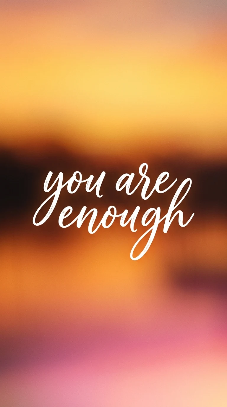 Warm Sunset Blur Gradient Affirmation Typography Background - Free 4K mobile Wallpaper