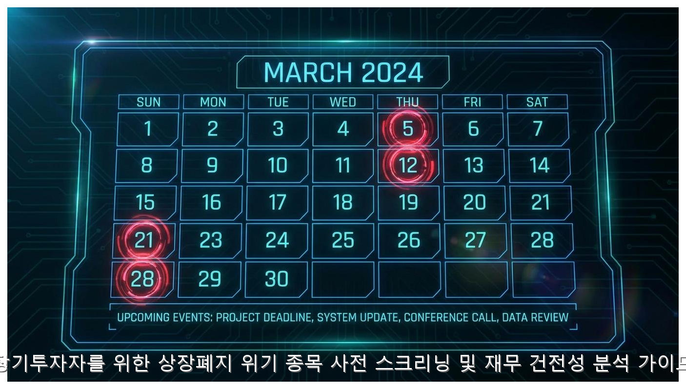 장기투자자를 위한 상장폐지 위기 종목 사전 스크리닝 및 재무 건전성 분석 가이드 핵심 안내 및 분석 인포그래픽 (8)