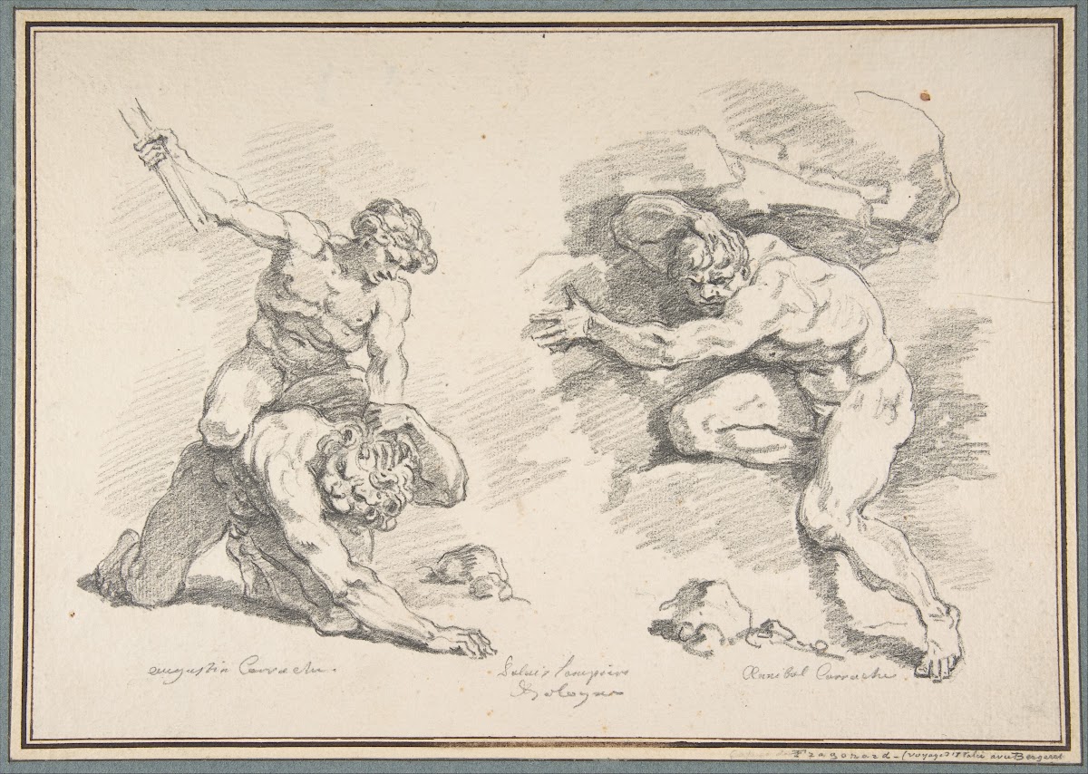 Hercules and Cacus after Annibale Carracci and the Destruction of Enceladus afte