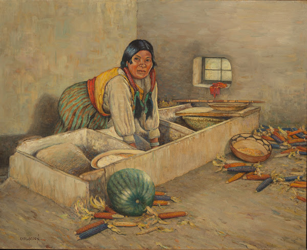 Hopi Woman Grinding Corn ca 1937 1943