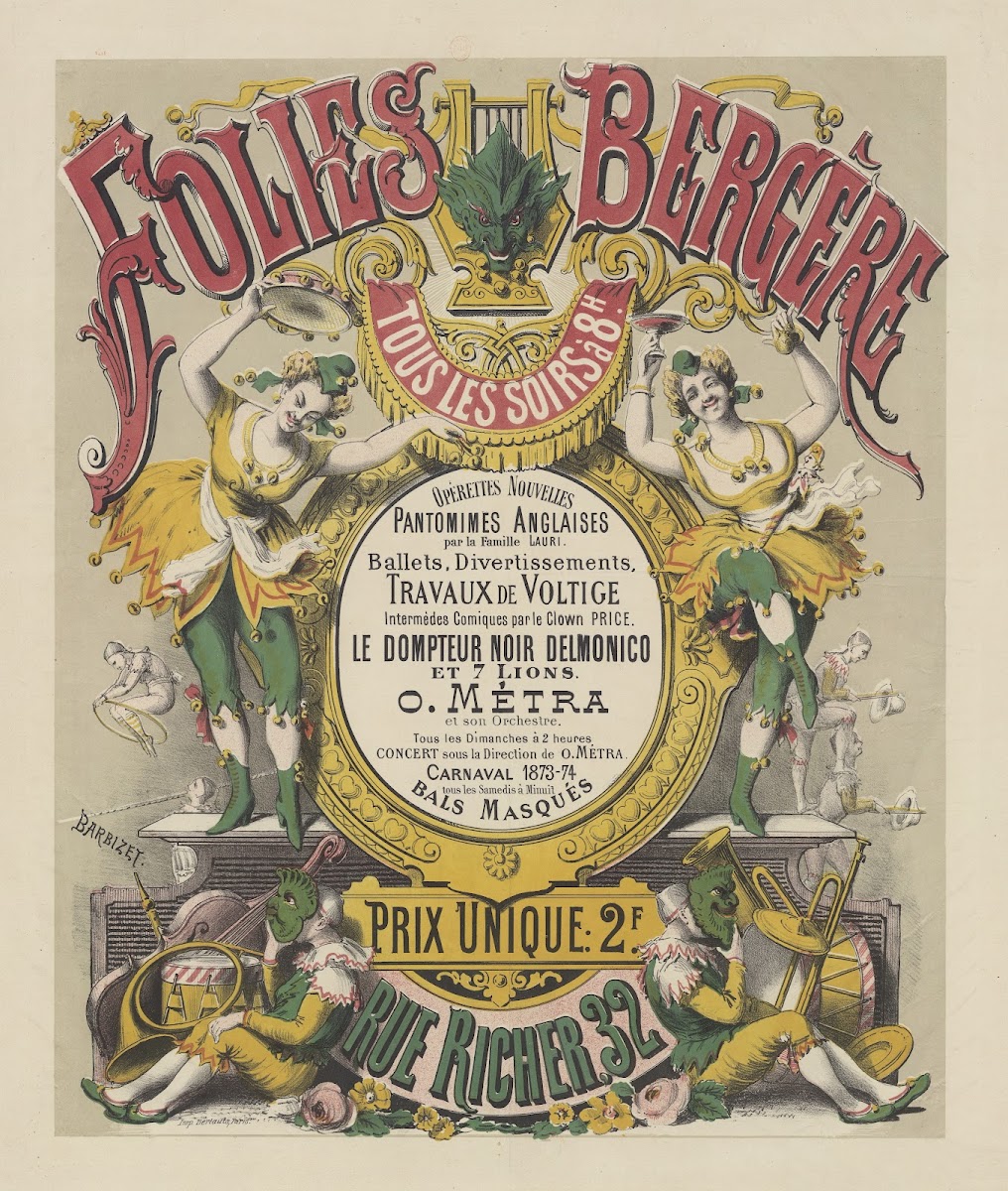 Folies Bergère Opérettes nouvelles pantomimes anglaises par la famille Lauri 187