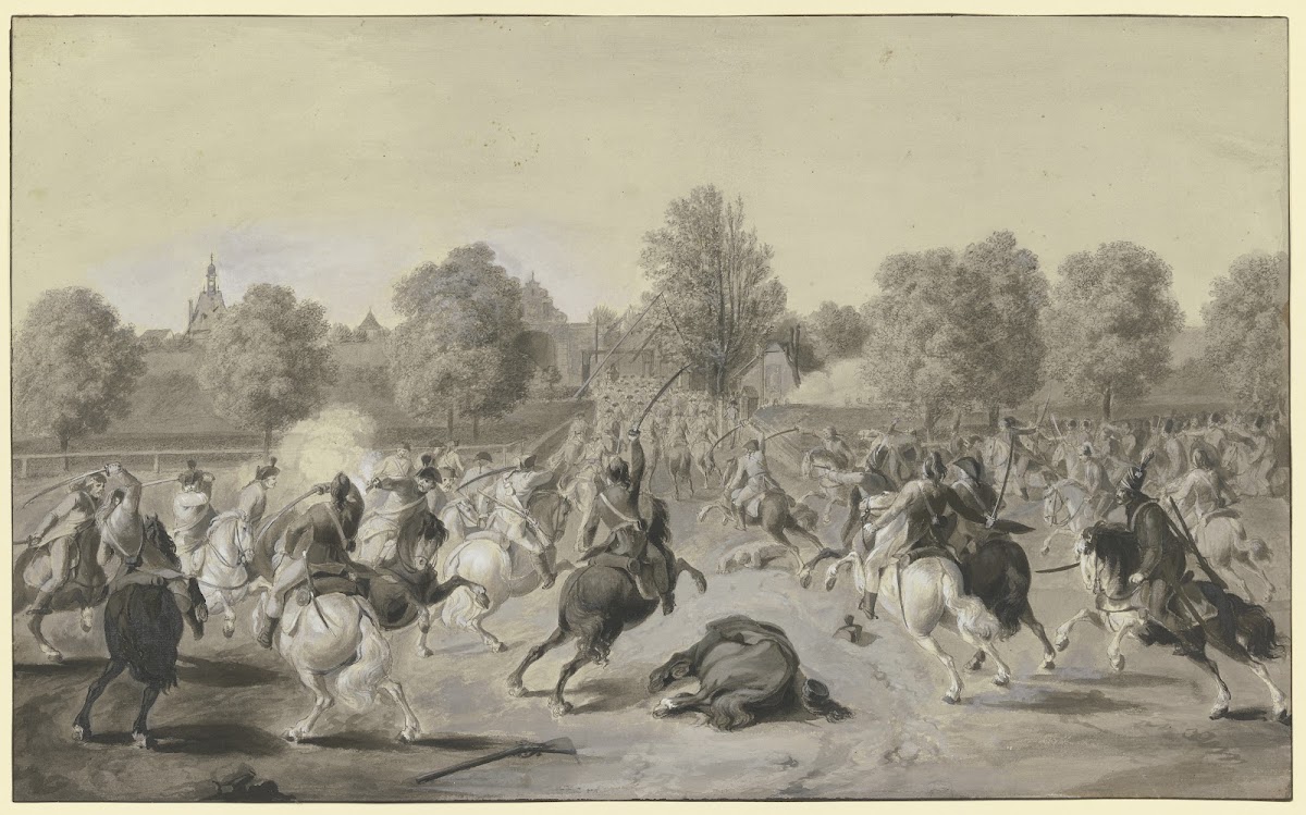 Attacke der französischen Cavallerie auf die Stadt Frankfurt am Main im April 17