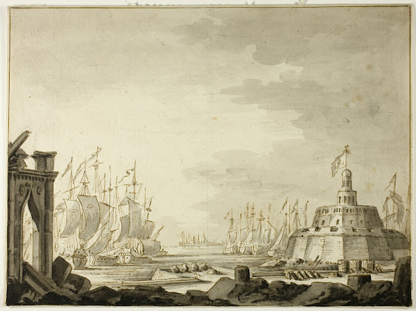 Malta Harbor of Valletta 1695