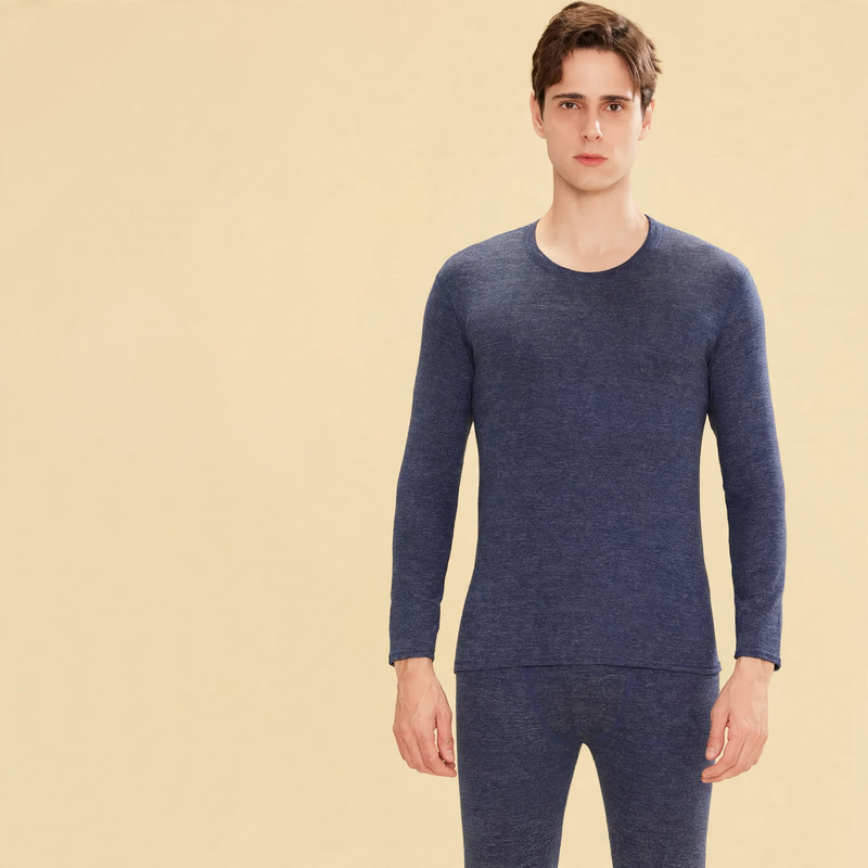 Thermal set made of wool and silk, brushed on both sides