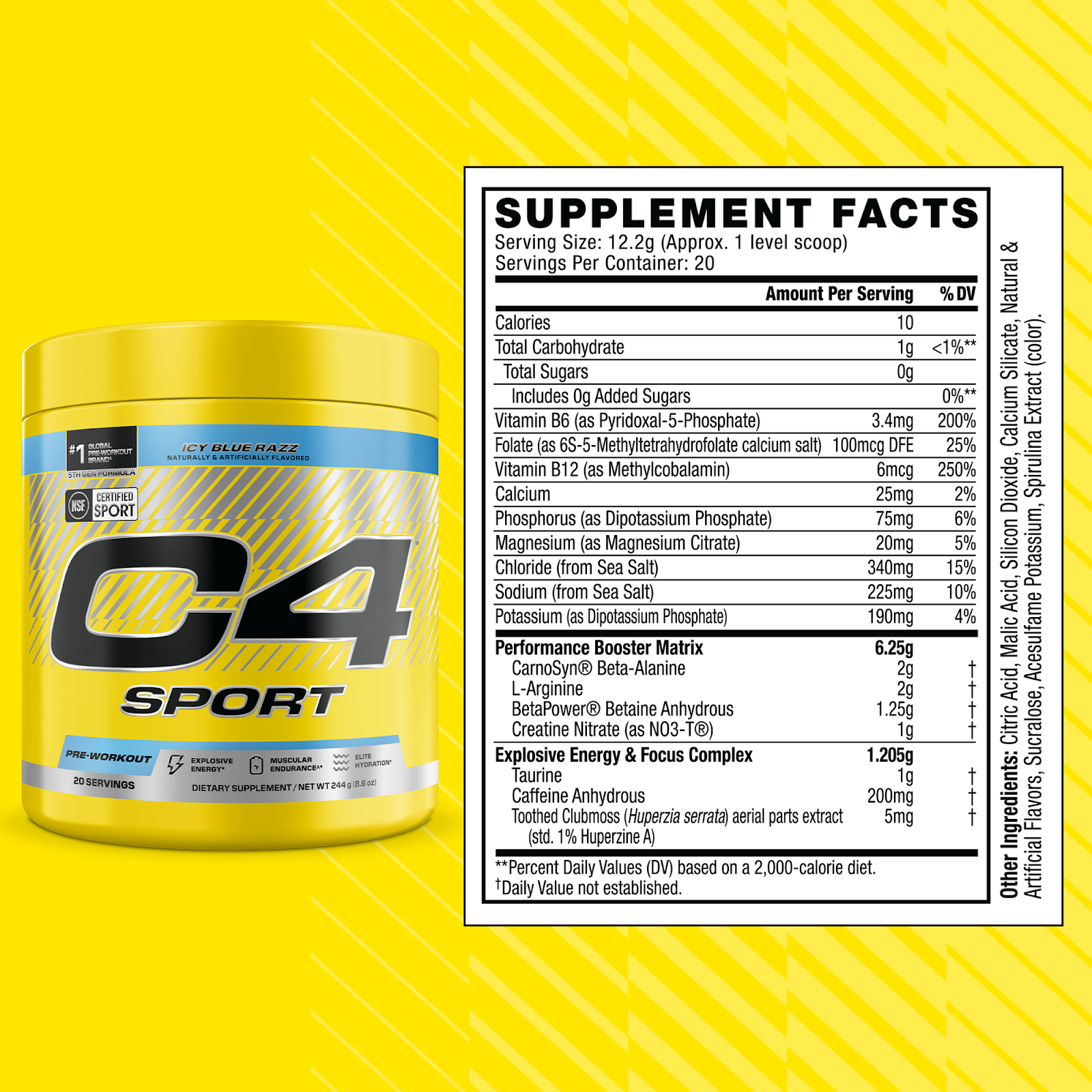 C4 Sport Pre-Workout — Frozen Bombsicle, 14 Servings