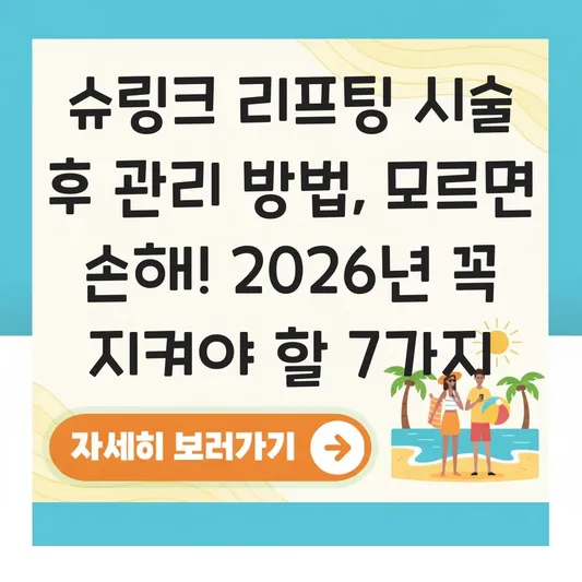 슈링크 리프팅 시술 후 관리 방법