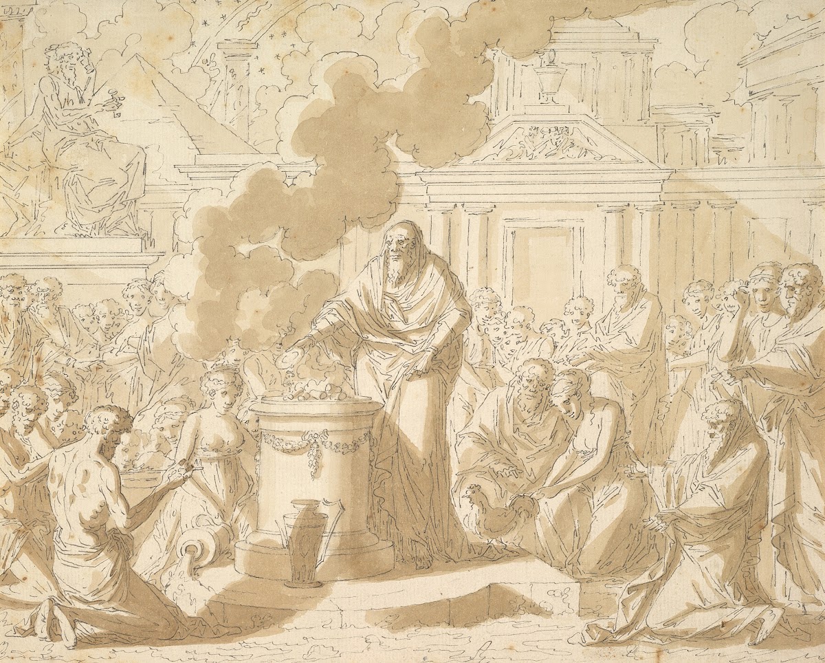 Classical Scene with Figures Gathered around a Sacrificial Altar ca176065
