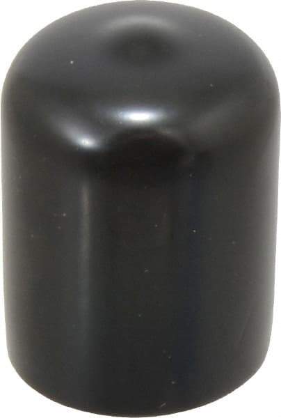 Caplugs - 3/4" ID, Stretchable Cap - 1" Long, Vinyl, Black