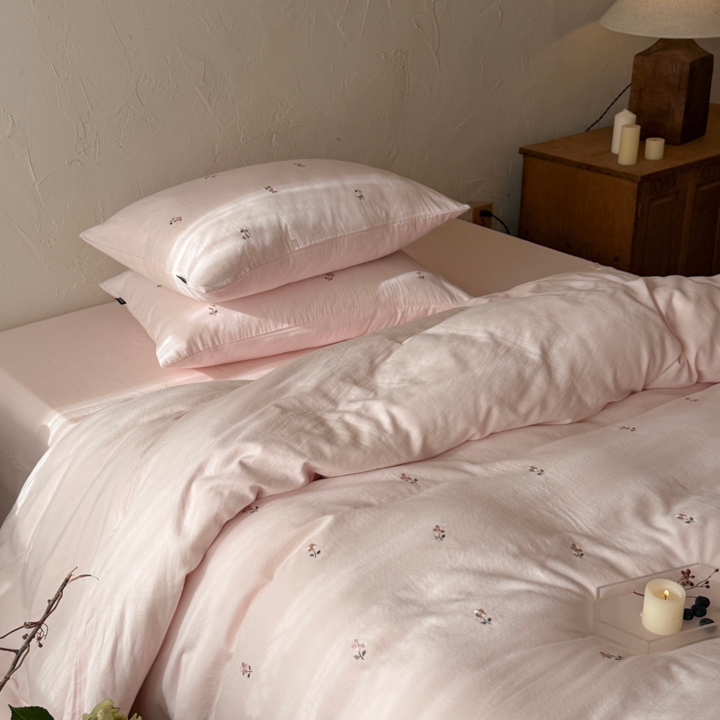 Cotton bedding set 4-piece, double-layer gauze fabric