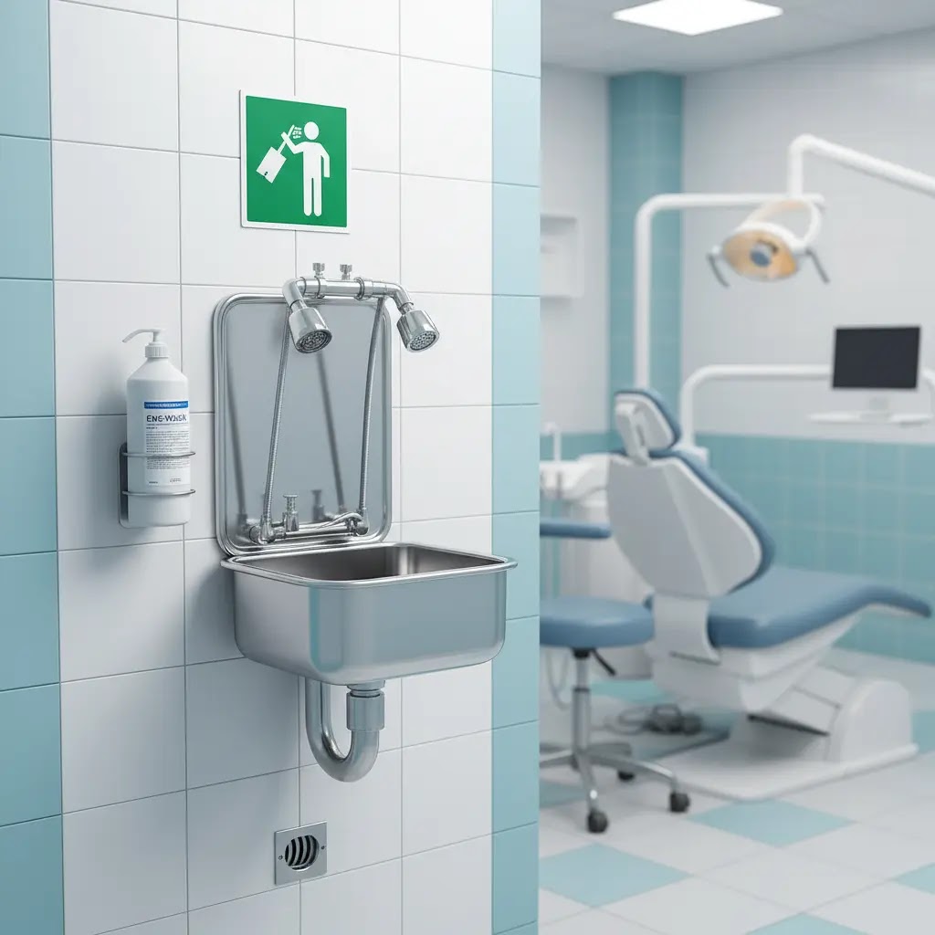 Persyaratan eyewash station untuk kantor dokter gigi dan klinik kecil