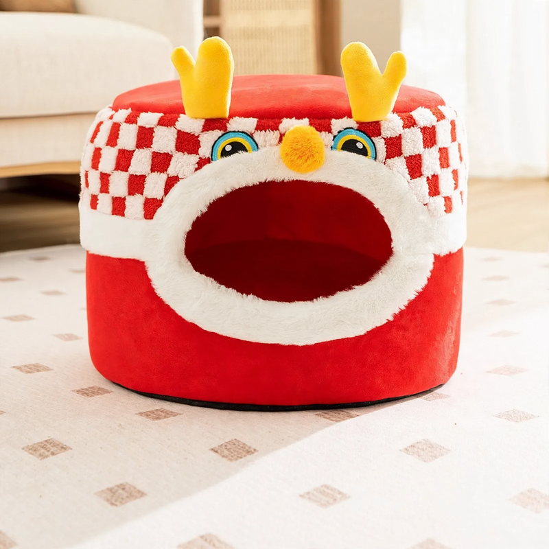 Semi-open pet bed with festival design
