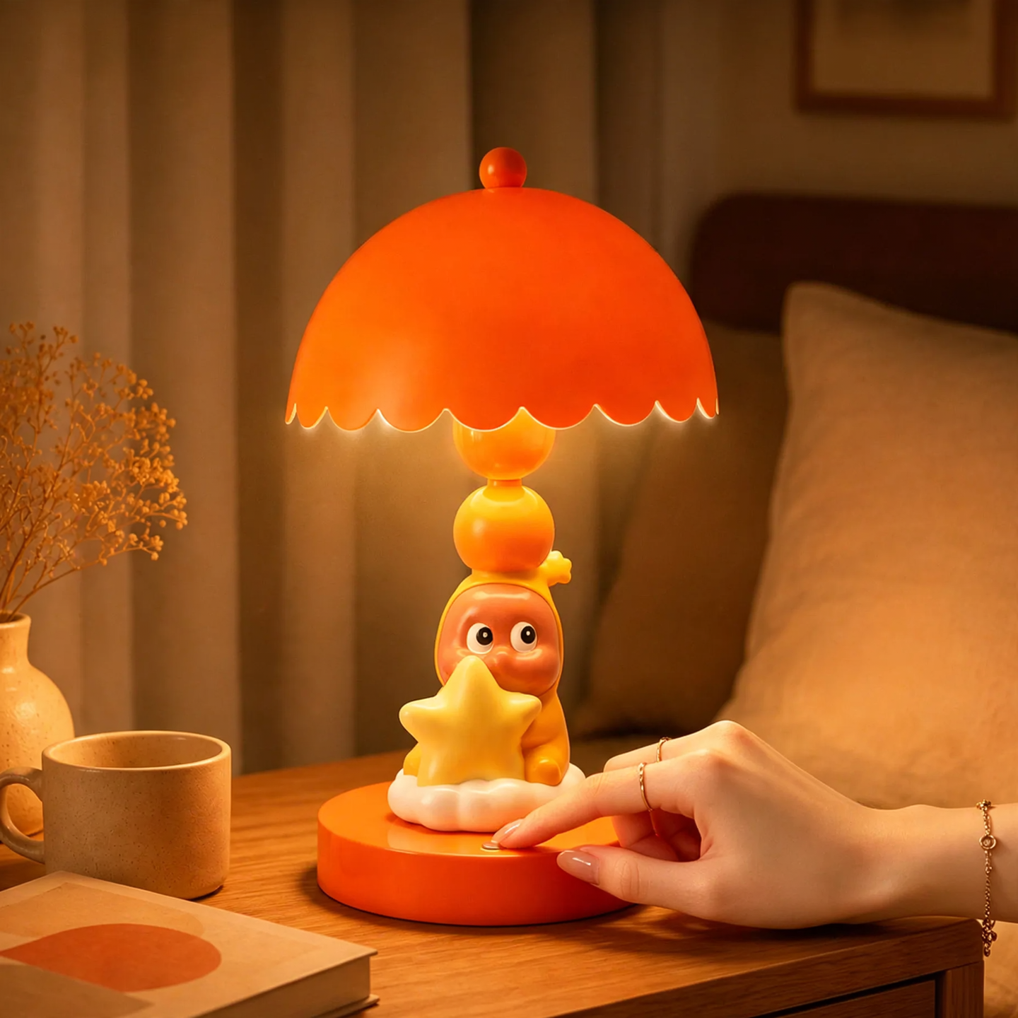 Cartoon star table lamp with color changing