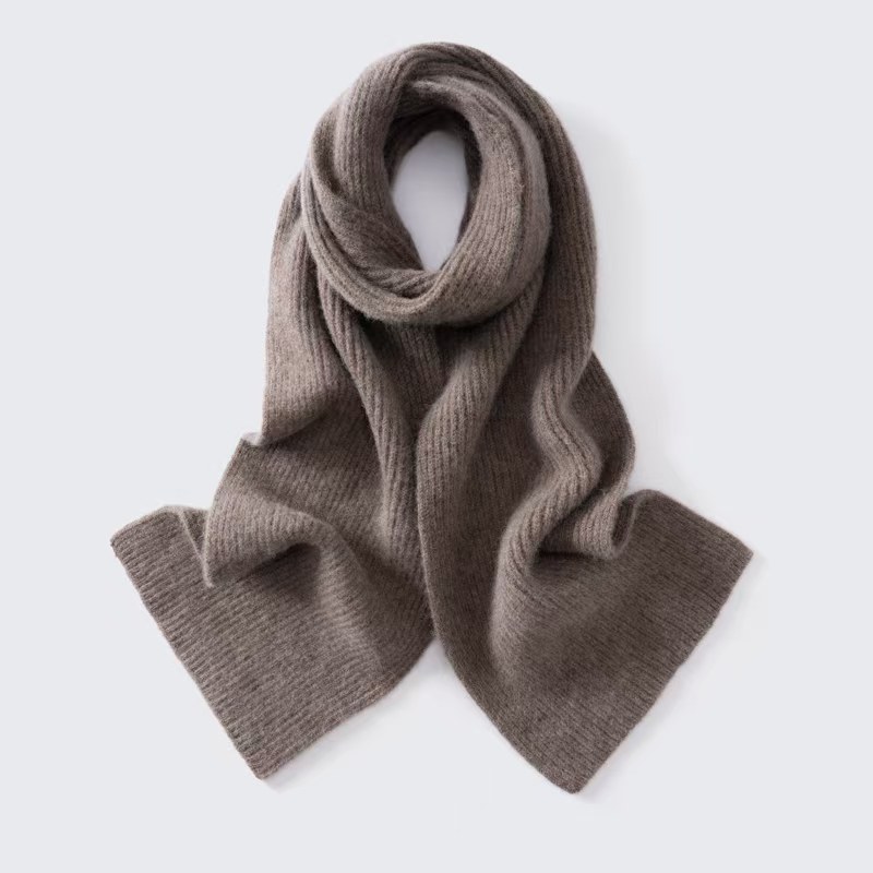 Solid-colored alpaca cashmere scarf, thick and warm
